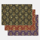 Search for red green gold wrapping paper Vintage
