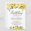 Search for yellow rose birthday invitations Watercolor