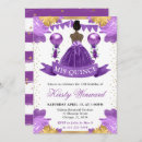 Search for dark purple quinceanera invitations Floral