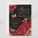 Search for red dress invitations Watercolor