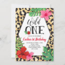 Search for animal print birthday invitations Wild one