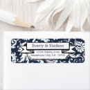 Search for navy blue damask return address labels Bride
