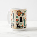 Search for cool cats mugs Mid century modern