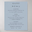 Search for dusty blue wedding menus Minimal