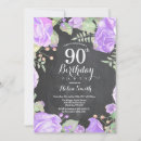 Search for purple 90th birthday invitations Adult birthday party