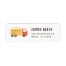 Search for construction vehicles return address labels Boy