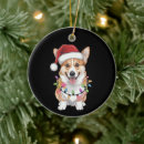 Search for pembroke welsh corgi christmas tree decorations Santa
