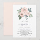 Search for pink blue flowers baby shower invitations Vintage