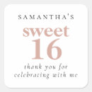 Search for sweet 16 thank you stickers Blush pink