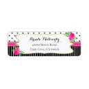 Search for dots and stripes return address labels Pink