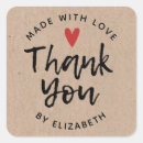 Search for kraft thank you stickers Made with love