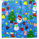 Search for blue christmas shower curtains Snowman