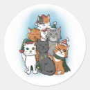 Search for cute cat drawing stickers Merry christmas