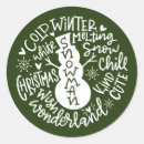Search for round snowman stickers Winter wonderland