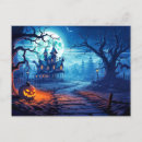 Search for spooky haunted house postcards Halloween
