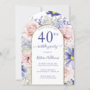 Search for gold glitter 40th birthday invitations Floral