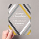 Search for stripe wedding invitations Grey