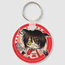 Search for anime round key rings Red