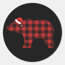 Search for bear family stickers Buffalo plaid