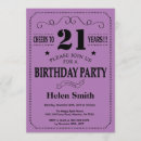Search for purple 21st birthday invitations Cheers to 21 years
