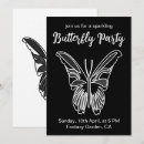 Search for monarch butterflies invitations Black and white