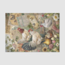 Search for vintage rooster tissue paper Collage