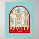 Search for vintage spanish posters Famous iconic landmark