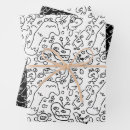 Search for doodle drawing wrapping paper Black
