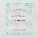 Search for teal 18th birthday invitations green