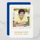 Search for royal blue and gold graduation invitations Simple