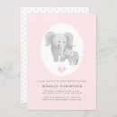 Search for pink grey elephant baby shower invitations Hearts