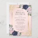 Search for navy and gold bridal shower invitations Pink