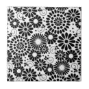 Search for black and white flower tiles Vintage