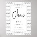 Search for 50th birthday party signs Black and white