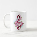 Search for pink music note mugs Treble clef