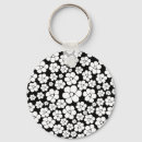 Search for black white flowers key rings Floral