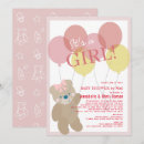 Search for pink teddy bear baby shower invitations Balloon