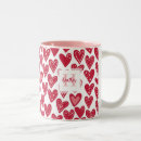 Search for valentine heart pattern mugs Red
