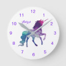 Search for unicorn clocks Watercolor