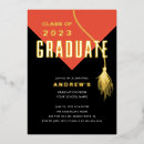 Search for black orange and gold invitations High school