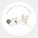 Search for blue stork baby shower stickers Watercolor
