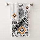 Search for baseball bath towels Black and white