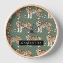 Search for modern botanical pattern clocks Green