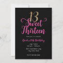 Search for modern trendy 13th birthday invitations Thirteen