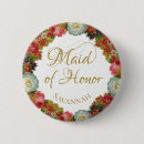 Search for floral wedding rose badges Maid of honour