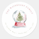 Search for snow globe return address labels Watercolor