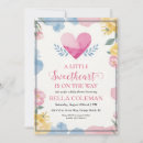 Search for a little sweetheart is on the way baby shower invitations Blush pink