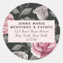 Search for pink floral return address stickers Round