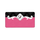 Search for damask rectangle wedding stickers Black