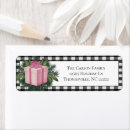 Search for pink gingham return address labels Rustic